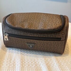 Guess Brown Monogram Toiletry Bag